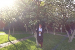 Чудесный яблоневый сад для медитаций.