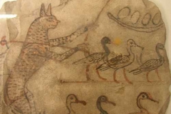 Cat Herding Geese Ostracon 1150BC Dier El Medina Cairo Museum